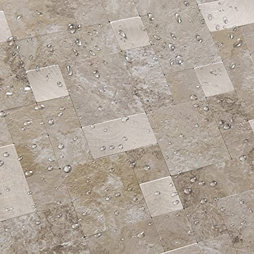 Kasaro 10-Piece Peel And Stick Backsplash Tiles, Mosaic Decorative Self-Adhesive Wall Tile Stickers For Kitchen, (Beige, Square) #TOP6