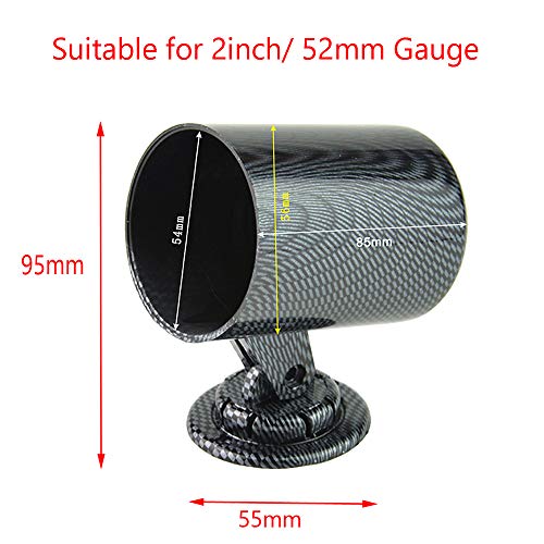 Mintice Kohlefaser 2 52mm Universal Einzelloch Gauge Pod Halter Halter Auto Gauge Halterung Bracket Instrumentenhalter