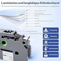 TZe-221 Kompatibel mit Brother P-touch Bänder 9mm Weiß, 5 Pack – Ansicht 3