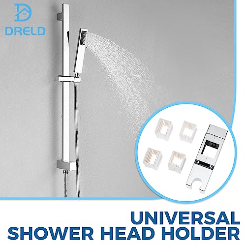 DRELD Adjustable Shower Bracket- No Removal of Shower Rail Shower Handset Holder with Four Sizes Slip-On Lift Rod Mounts - Ideal for Any Rail Rectangular Shower Rails (18x30, 22x22, 25x25, 30x15mm) - Image 7