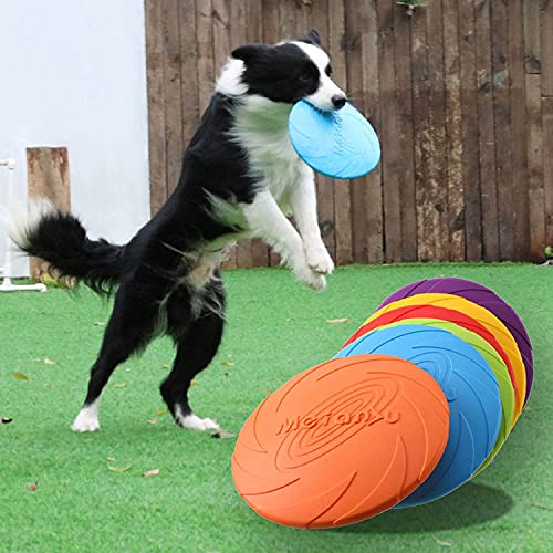 Zcx Dog Flyer Disc Toy, 6 Pack 18 Cm Natural Rubber Floating Flying Saucer, Training Tossing Toys Pet Toy For Both Land And Water Pet Toy #TOP5