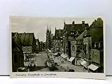  AK Nürnberg, Königstrasse m. Lorenzkirche; mit Straßenbahn, Autos und Passanten; Musikhaus Soldan, Hotel Deutscher Kaiser; Stempel \