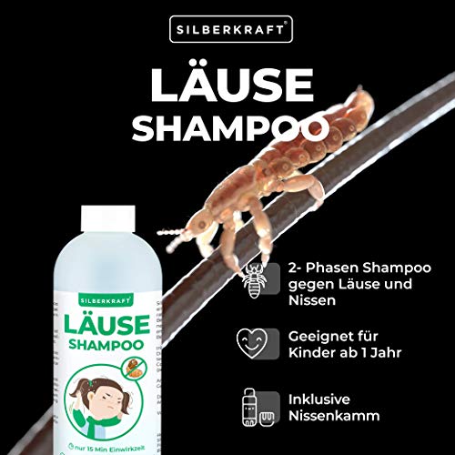 Silberkraft Läuseshampoo 100 ml mit Nissenkamm zur Behandlung von Läusen