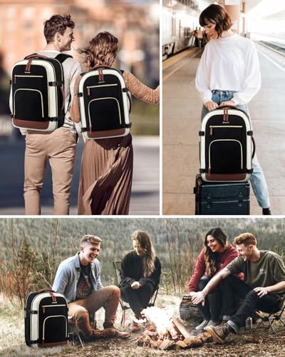 Image of LOVEVOOK Carry On Backpack, 50L Large Travel Backpack For Airplanes, TSA Personal Item Travel Bag, Waterproof Daypack Fits 18 Inch Laptop, Business Weekender Overnight with 3 Packing Cubes, Black Grey