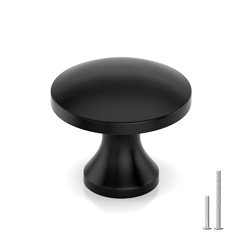 Goldenwarm 25 Pack Black Cabinet Knobs for Dresser Drawers Round