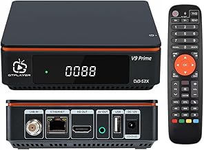 V9 Prime with Learn Remote,Digital Satellite Receiver H.265 FTA Free to Air DVB-S/S2/S2X 10bit HEVC Built-in 2.4G WiFi Support CA Card, Biss Auto Roll.