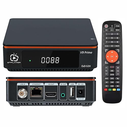 V9 Prime with Learn Remote,Digital Satellite Receiver H.265 FTA Free to Air DVB-S/S2/S2X 10bit HEVC Built-in 2.4G WiFi Support CA Card, Biss Auto Roll.