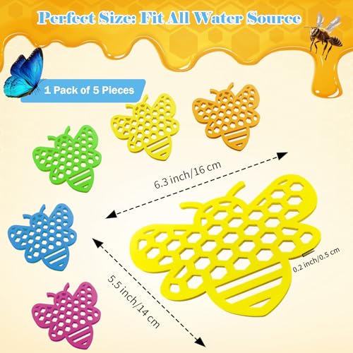 Floating Bee Island Watering Station - 5 Pack, Bee-Friendly EVA Foam, No Sinking, ​Drowning-Proof, Fade-Proof, Pre-Cut, Birdbath, Pools & Garden Hydration Solution for Pollinators (6.3 Inch) — view 2