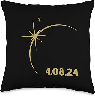 Eclipse 2024 Date Full Solar Eclipse Totality Event USA Sun Throw Pillow