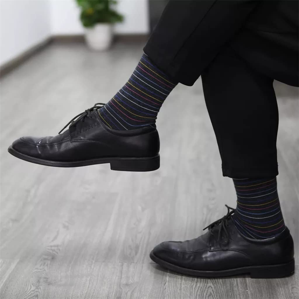 Skarpety męskie, 5 par skarpet Męskie wygodne skarpetki w paski Casual Skarpety Sportowe skarpety męskie (kolor: A, rozmiar: EU40-45)