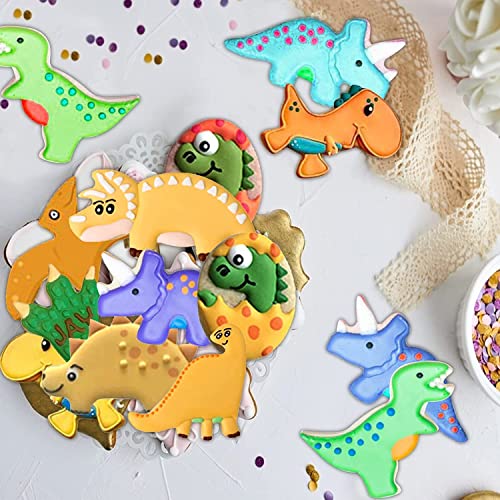 Dinosaur Cookie Cutters Set Of 12, Steel Metal Dinosaur Theme Shapes Baking Mold For Kids Birthday Party Supplies, Footprint, Dinosaur Eggs,Brontosaurus, Camarasaurus, Stegosaurus, Thiceratops #TOP4