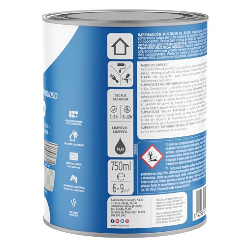 Miniatura 2 de Titanlux Imprimación Multiuso Al Agua Blanco 750ml