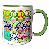 3dRose Cartoon Penguin Pop Art 11oz Two-Tone Green Mug
