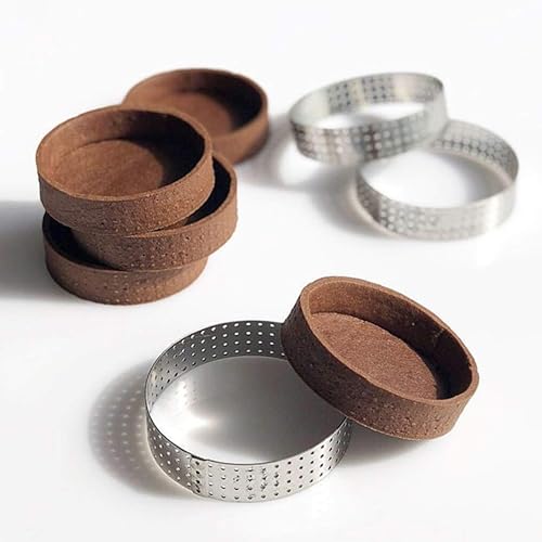 Miniatura 8 de BESPORTBLE Anillo de tarta de acero inoxidable de 5.9 in con agujeros, anillos de postre, anillo de mousse para pastel, moldes de cocina, anillo de