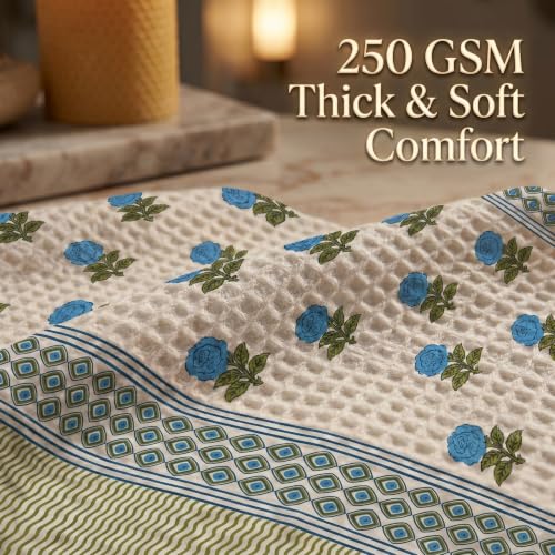 Image of Mafatlal Madhuban Soft & Absorbent Cotton Bath Towel (147x76 cm) | 250 GSM | Lightweight, Quick Dry, Floral Design