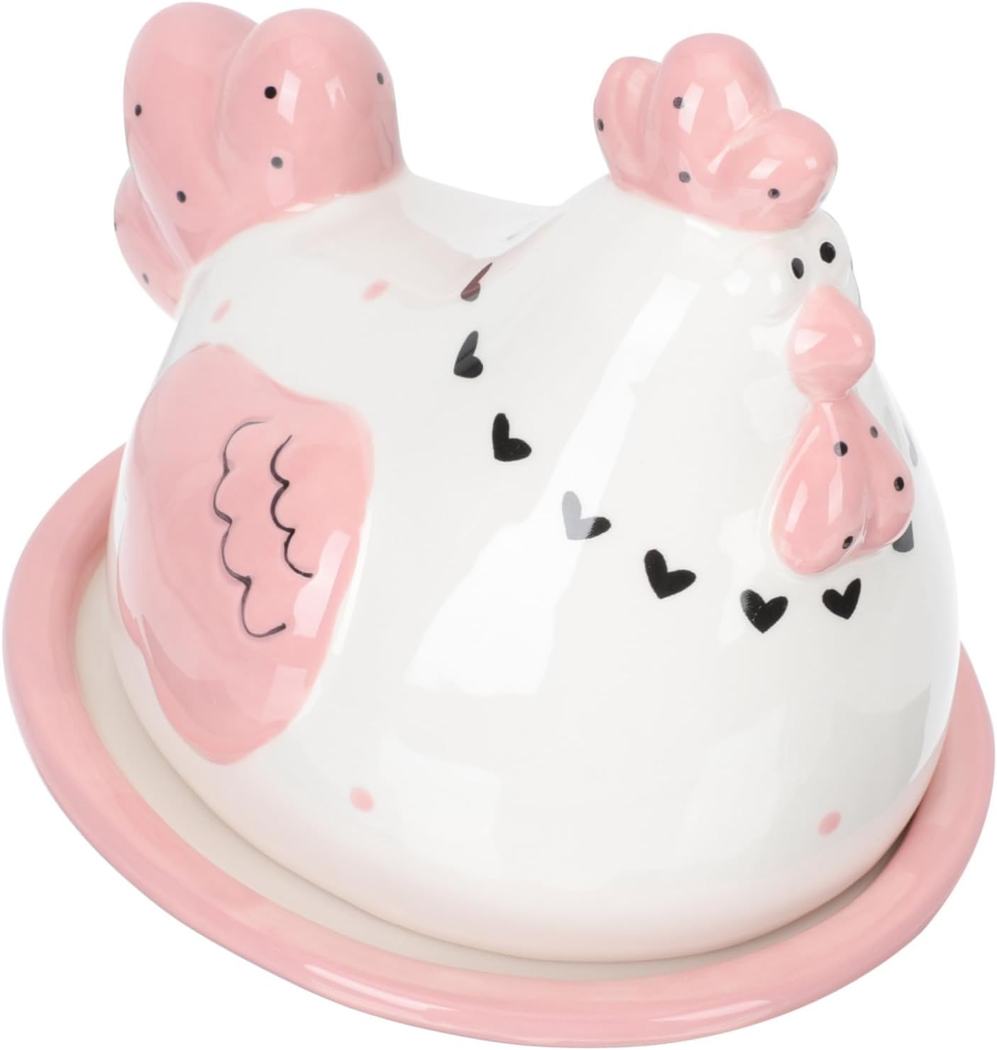Creative Chick Shaped Ceramic Butter Storage Box Embossed Airtight Butter Plate for Party Tableware Kitchen Countertop Container Lovely for Cooking Enthusiasts