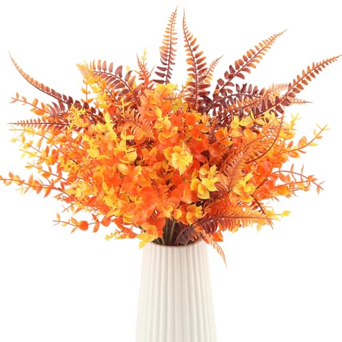 LEIMEND 9 Bundles Outdoor Autumn Artificial Fall Flowers Plants Mums Decorations Autumn Artificial Plants Autumn Decor Suitable for Thanksgiving Halloween Wedding Parties Indoor And Outdoor Decoration