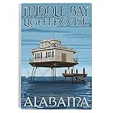 Durable metal sign suitable for indoor and outdoor use Ready to hang with pre-drilled holes in each corner Heavy gauge, 1/16 inch thick aluminum Printed using fade resistant, eco-friendly inks 6 x 9 x 1/16 inch Lantern Press 6x9 Inch Metal Sign, Alab...