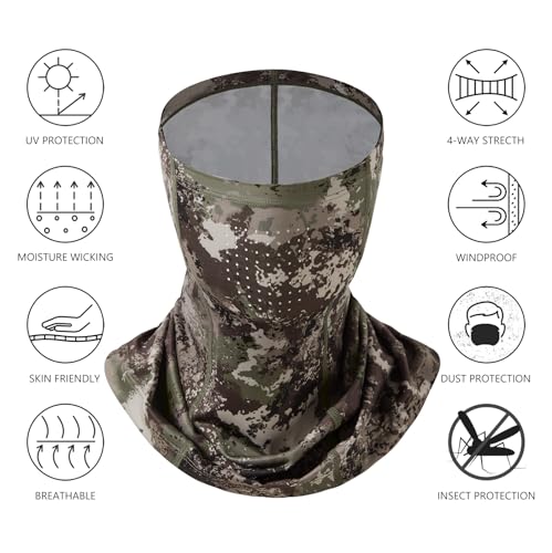 Image of BASSDASH UPF 50+ Breathable Neck Gaiter, Quick Dry Face Mask for Men Women