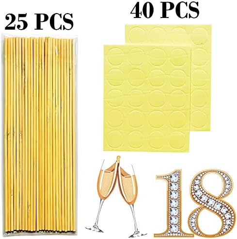 XINDY 18th Birthday Party Photo Booth Props, Rose Gold 18th Birthday Party Selfie Props Kit with Sticks for Girls Women, Rose Gold 18th Happy Birthday Party Decorations Supplies Favors