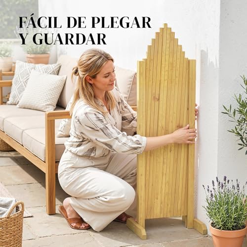 Vallas para decoración de terraza Outsunny, el set de madera ideal para separar ambientes en el patio 6