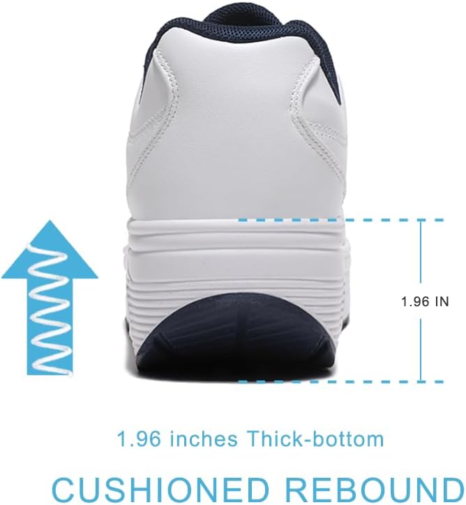 RUIDENG Platform Sneakers for Women Air Cushion | Walking Shoes Women Comfortable All Day | Thick Rocker Bottom