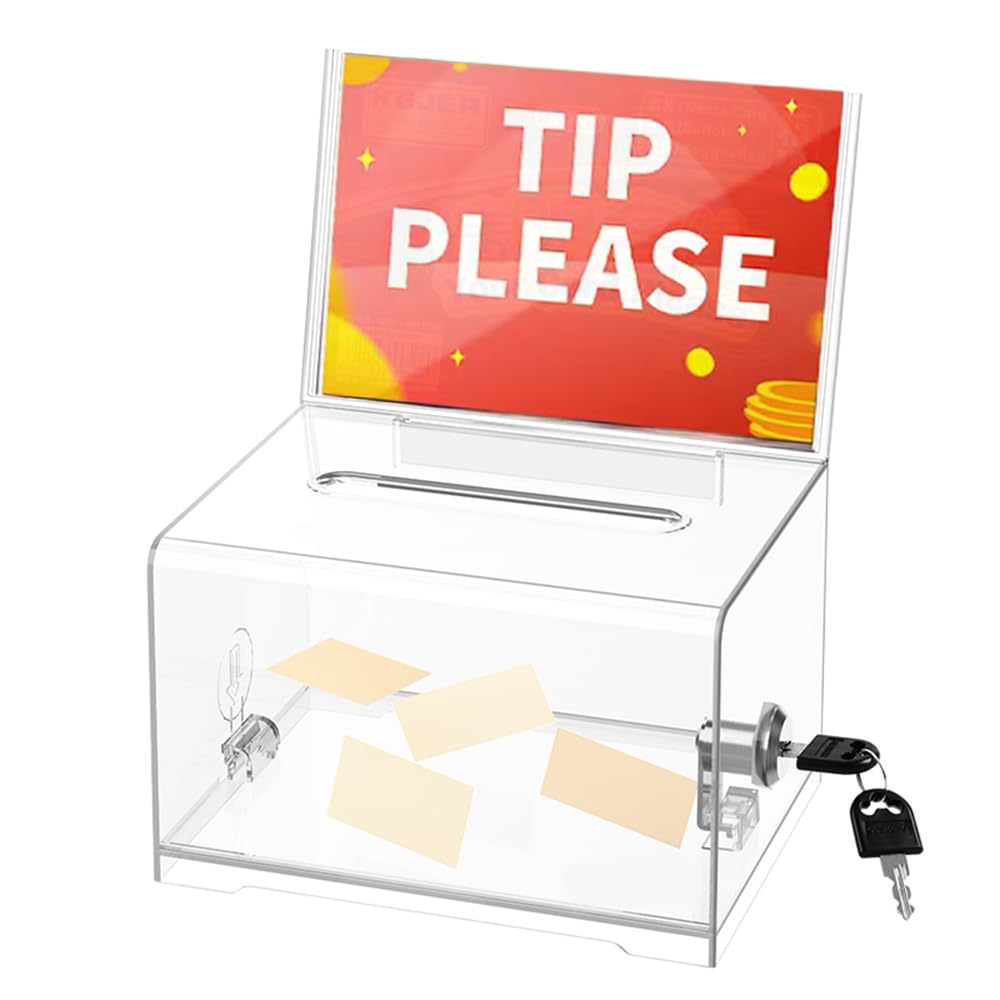 Spendenbox Losbox Boîte de rangement verrouillable Transparent-1