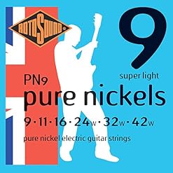 Rotosound Pure Nickels Jeu de cordes pour guitare électrique Nickel Tirant super light (9 11 16 24 32 42) - Les Beatles, Paul McCartney, John Lennon, RIngo Starr, George Harrison