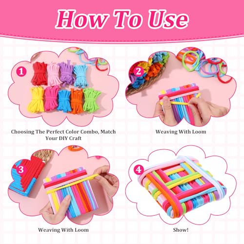 Image of Kifmurase 1000 Pcs Refill Loops for 7 Inch Weaving Loom, 10 Colors Loom Loops for Potholder Making, Elastic Weaving Loop Craft Flexible Loom DIY Kit Craft Bands for Adults DIY Projects Gifts
