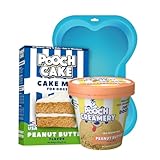 Pooch Cake Dog Birthday Kit - Peanut Butter Flavor Cake & Peanut Butter Ice Cream Mix for Dogs