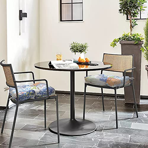 Lvtxiii Outdoor Seat Cushion With Ties, Fade-Resistant Wicker Seat Cushions, All Weather Tufted Chair Pads For Patio Furniture Decoration (Square Back, 19”X19”X5”, Coral Multi, 2 Pack) #TOP3