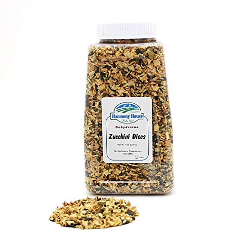 Harmony House Foods Dried Zucchini, diced (10 oz, Quart Size Jar) for Cooking, Camping, Emergency Supply, and More - Thumbnail 4