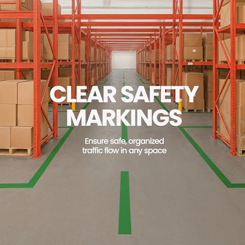 Image of DuraMark EC700 Floor Marking Tape for Concrete and Pavement | Industrial Marking Tape for Warehouses | Long-Lasting | High Durability,Green, 3 Inches by 108 Feet