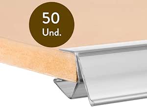 Lot De 50 Porte-prix Pour étagère Bois - Étiquette 26x60mm Transparente - Pour Magasin, Boutique