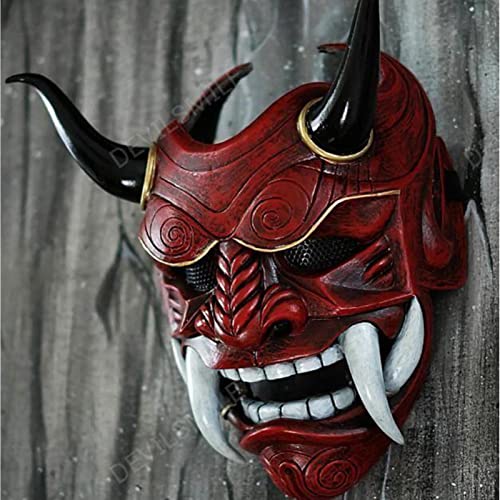 Engrenagem da cabeça do samurai japonês,Escudo facial de samurai japonês - Acessórios para fantasias