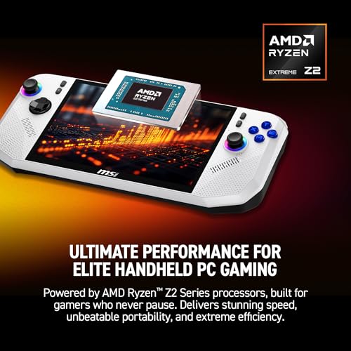 msi Claw A8 PC Gaming Handheld: AMD Ryzen Z2 Extreme, 8" FHD+ 120Hz Display, 24GB LPDDR5x, 1TB NVMe SSD, SD Card Reader, Thunderbolt 4, Win 11 Home: White BZ2EM-070US by msi - Image 3