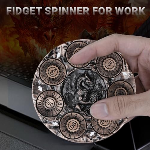 GU BEI TE Spinner DND Dice,Metal D&D Dice Set with Gift Box for Role Playing Games DND RPG MTG Table Game,Antique Red Copper by GU BEI TE - Image 5
