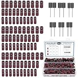 mxuteuk Schleiftrommel-Set, einschließlich 138 Stück Aluminiumoxid 80 120 240Grit Trommelschleifhülsen und 12 Stück Trommeldorne Schleiftrommeln mit Box