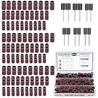 mxuteuk Schleiftrommel-Set, einschließlich 138 Stück Aluminiumoxid 80 120 240Grit Trommelschleifhülsen und 12 Stück Trommeldorne Schleiftrommeln mit Box