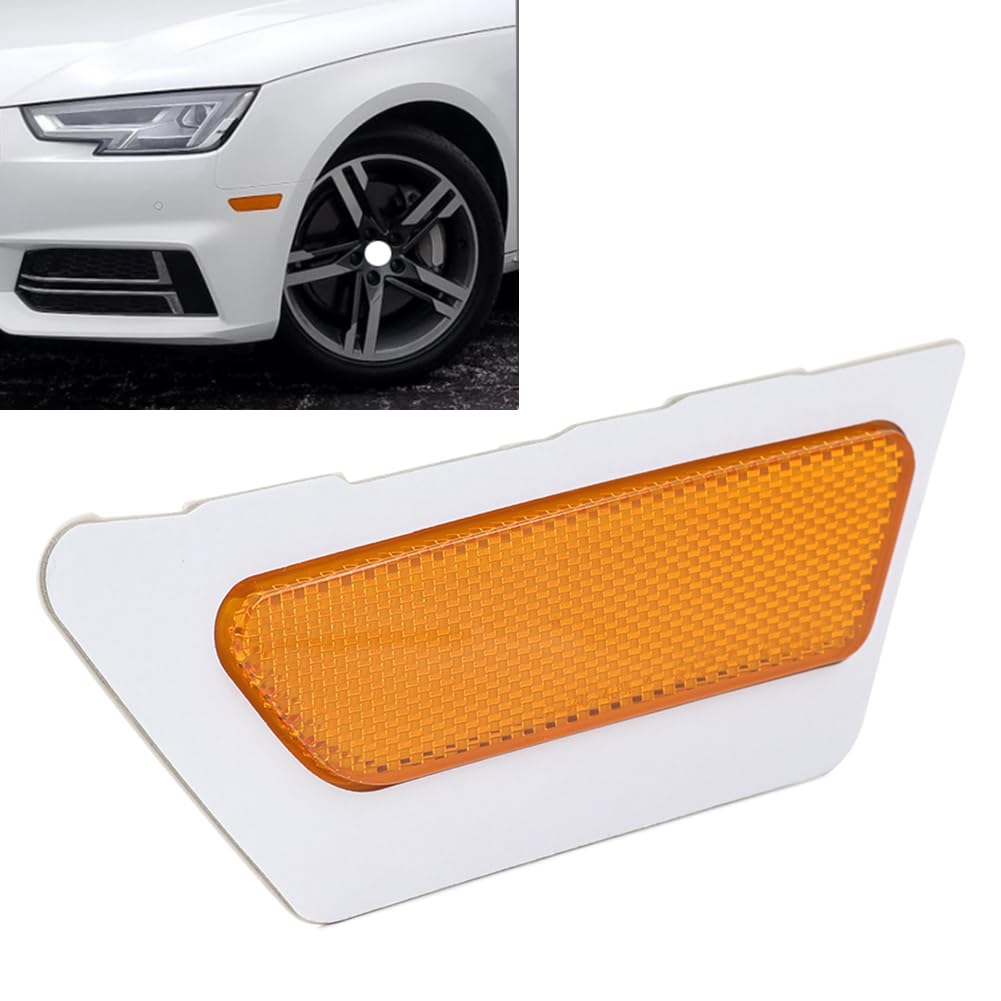 FSFY Black Side Marker Lights For Audi A4 B9 & S4 B9 2017-2019 - Front Bumper Reflector Replacement, Pair - View #9