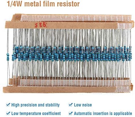 300PCS Resistor Kit 30 values 1%, 1 Ohm 1 M Ohm 1/4 W Metal Film Resistors Assortment for DIY and Experiments
