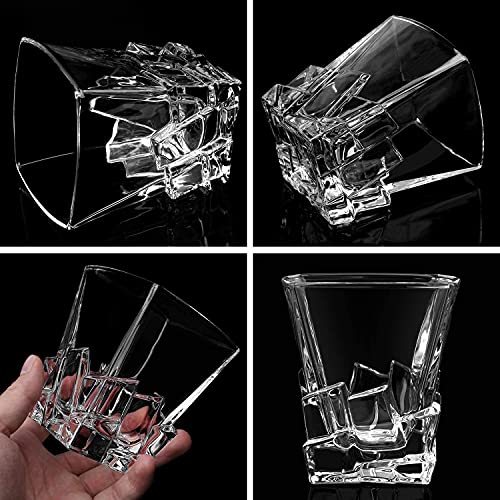 Foto von Smaier Whiskyglas 4er Set Bleifreies Kristall Whiskyglas 300ml für Cognac, Martini, Bourbon, Cocktail, Tequila,