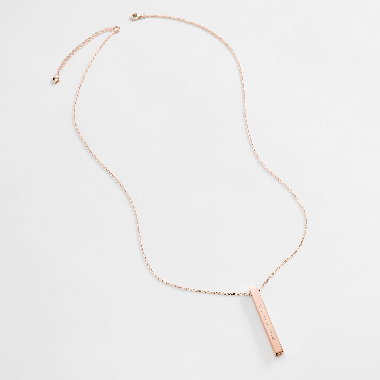 THINGS REMEMBERED Engraved Rose Gold Over Sterling Vertical Cube Necklace (Free Customization)