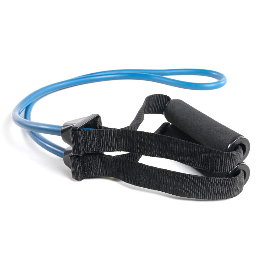 Power Systems Premium Versa-Tube Plus Double Tube Resistance Bands with Handles 48" Portable Latex Exercise Tubing, 6 Resistance Levels for Strength