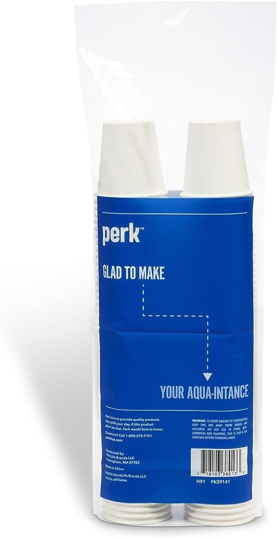 Perk 3 Oz Paper Hot Cups, 1,000 Count Bulk Disposable Coffee Cups for Espresso, Samples & Hot Beverages, White