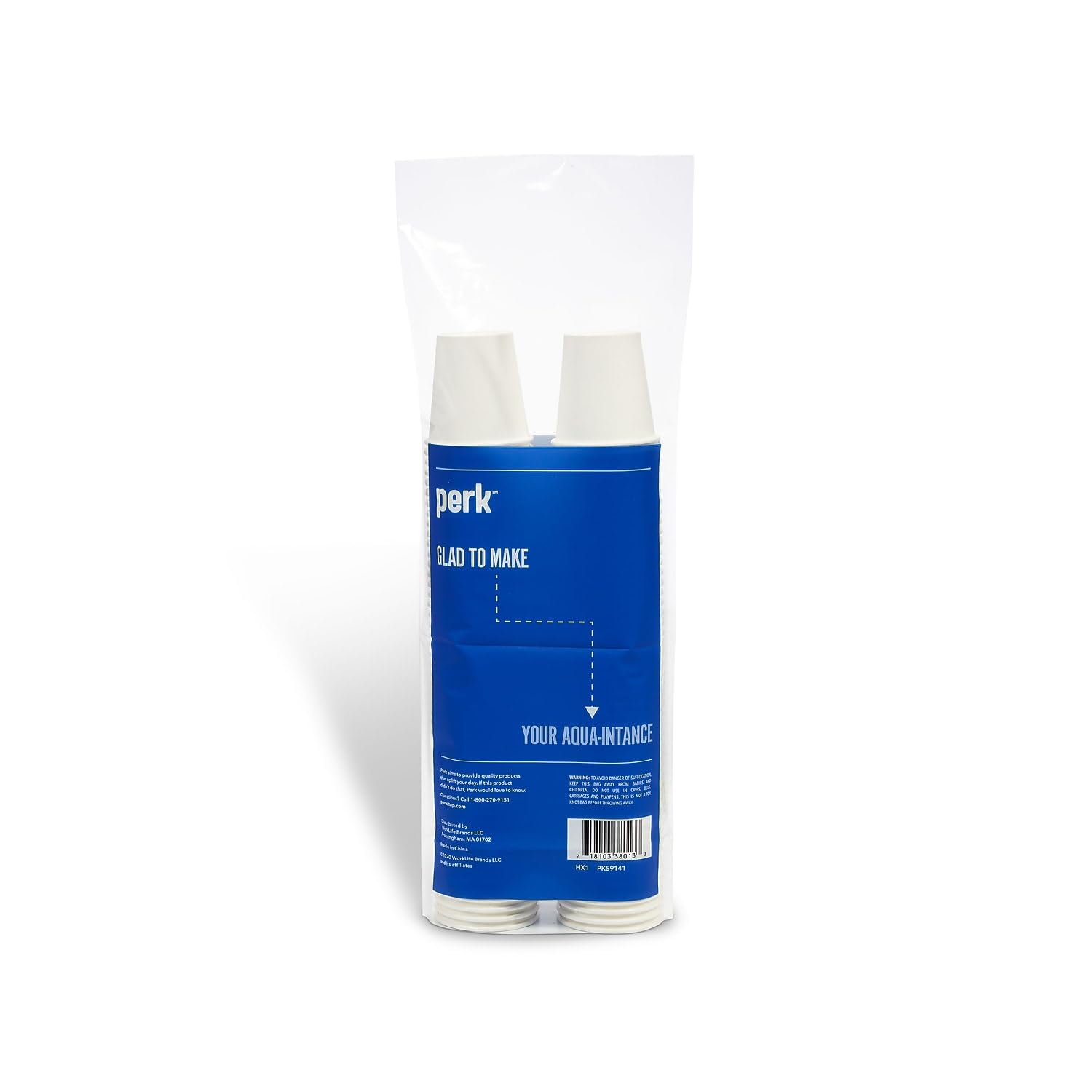 Perk Pk59141 - Vasos de papel para bebidas calientes, 85.0 g, color blanco, paquete de 100