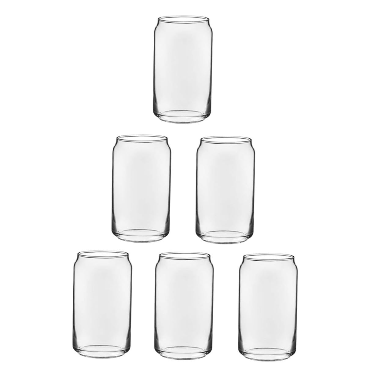 PHENOFICE 6pcs Glass Water Cup Can Shaped Beer Glasses Clear Coffee Mug Can Shaped Glasses Clear Coffee Cups Espresso Mug Shampain Glasses Beer Can Glasses Beverage Cup Transparent re-usable
