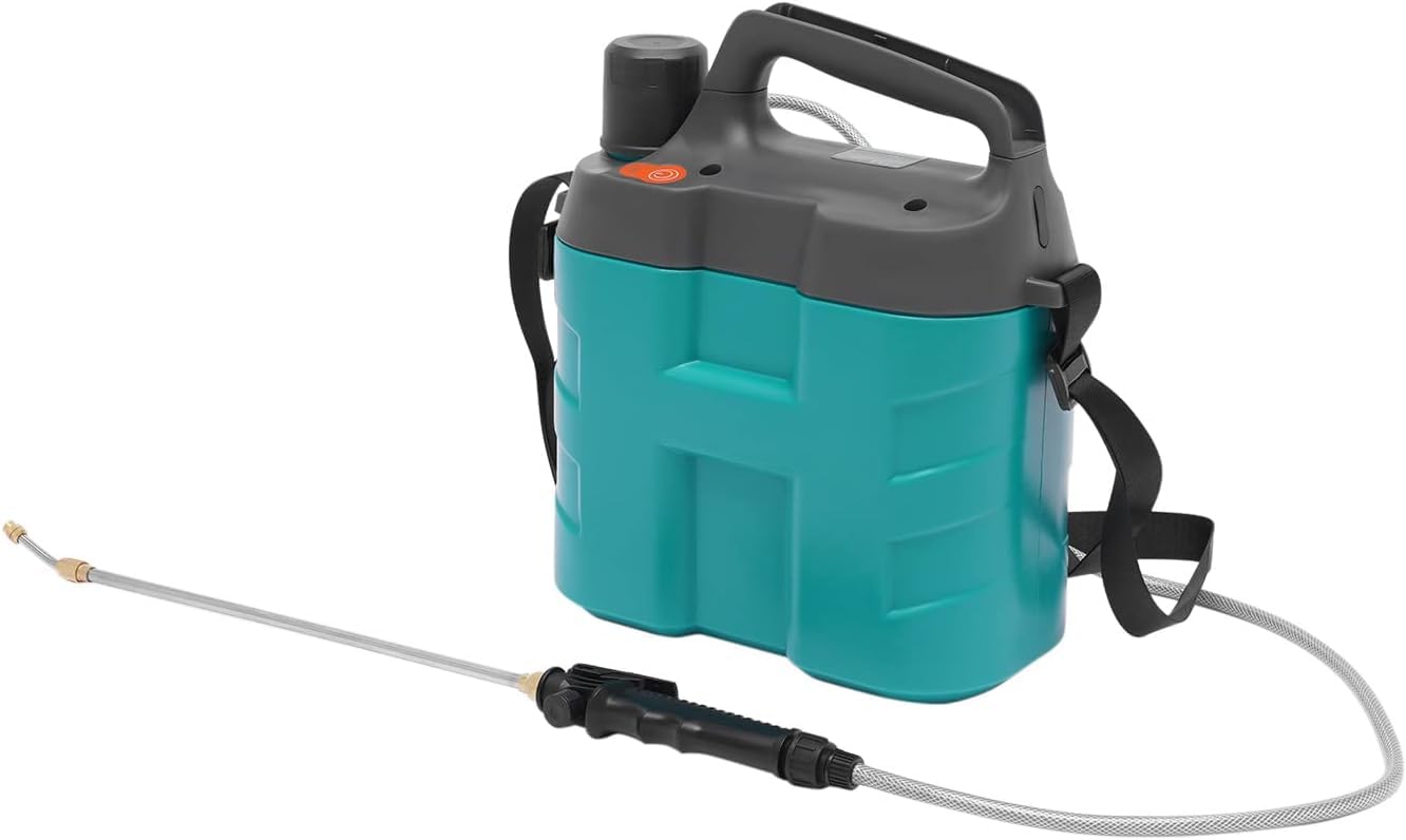 Drucksprüher 8 Liter - Säurebeständig Unkrautspritze, Elektrischer Akku-Sprühgerät für Gartenarbeit, Pflanzenschutz und Reinigungs-/Desinfektionsarbeiten, Zwei Modi, Gartenspritze mit Teleskopstab