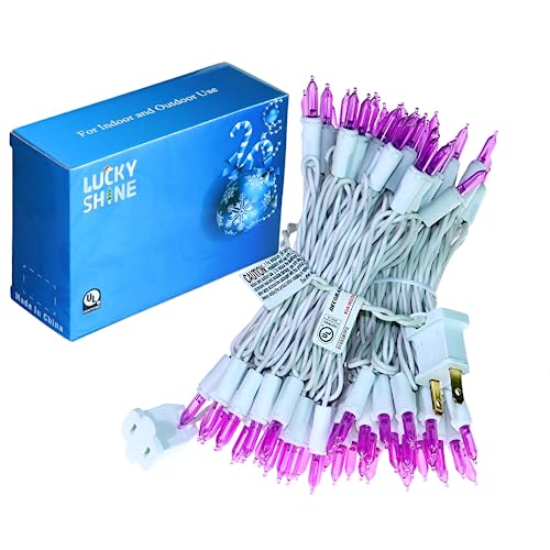 Lucky Shine 100 Led Purple Christmas Lights, Ul Certified And Commercial Decorative Lights White Wire 35Ft, For Indoor And Outdoor Halloween Party, Easter, Garden, Patio. #TOP3