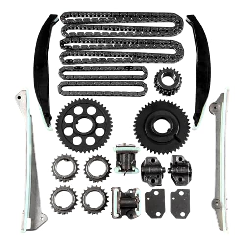 ECCPP Timing Chain Kit fits for Lincoln Navigator, 2001-2004 Lincoln Navigator 5.4L TK6054D, w/Timing Chains Crank Sprocket Tensioner Guide Rail